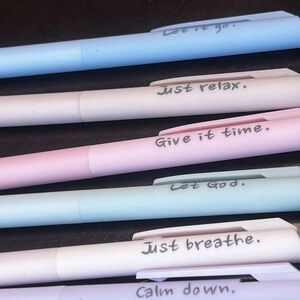 Inspirational Pastel Pens In Black Gel Ink, New, Pack Of 6